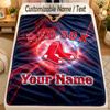 Flannel BlanketBoston Red Sox Custom Name Text Personalized Soft Warm Throw Blanket Home Decor Gift