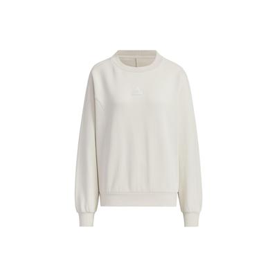 Small Logo Doubleknit Crew Sweat Comfortable Loose Fit Round Neck Long Sleeve Sweatshirt Women Sweatshirt Alum-Brown JJ3568