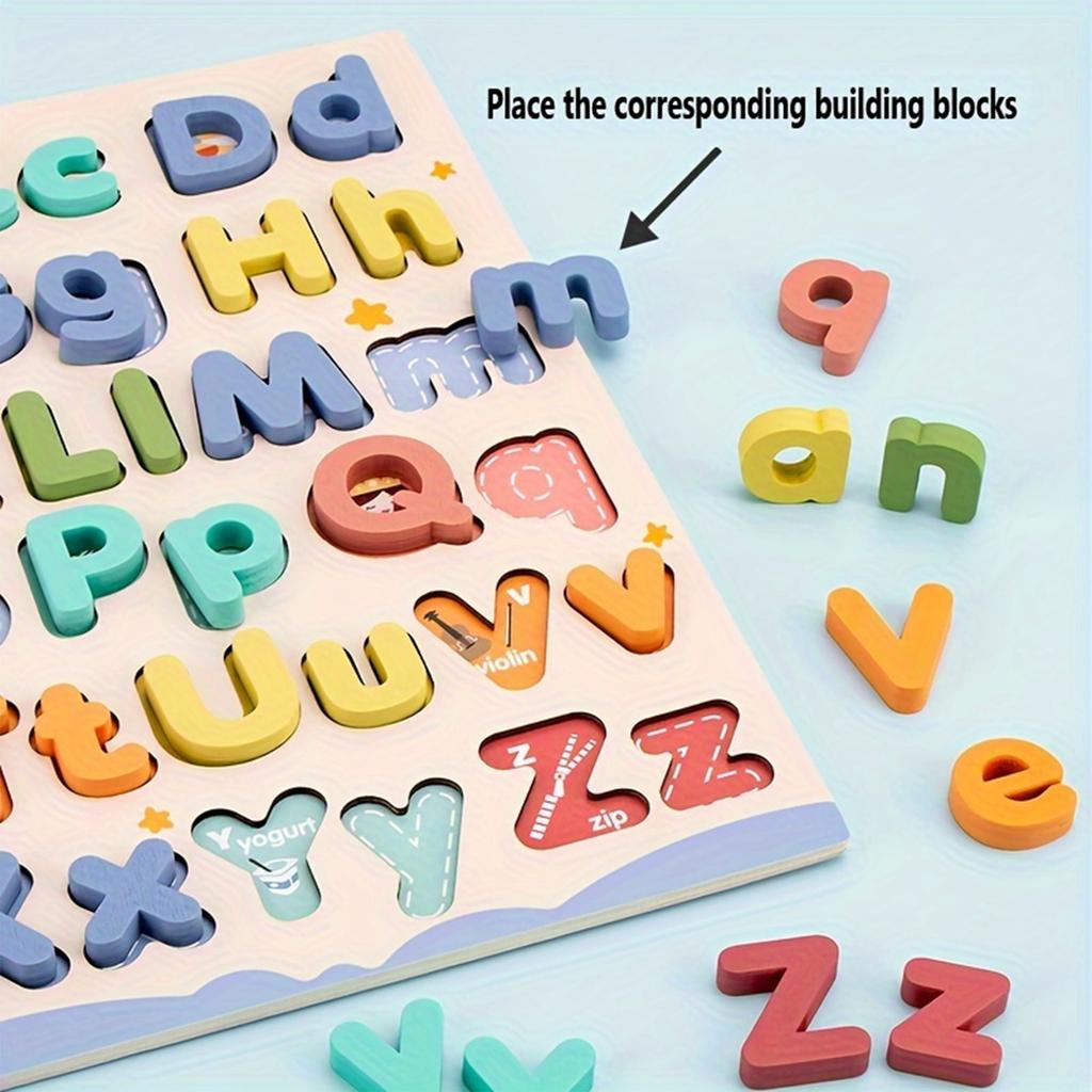 Children's Wooden Alphabet Puzzle Board Development Educational Toy