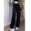 Women's Black Fleece-Lined Straight-Leg Jeans, Plus Size, Slimming Fit, Autumn/Winter 2024 Collection