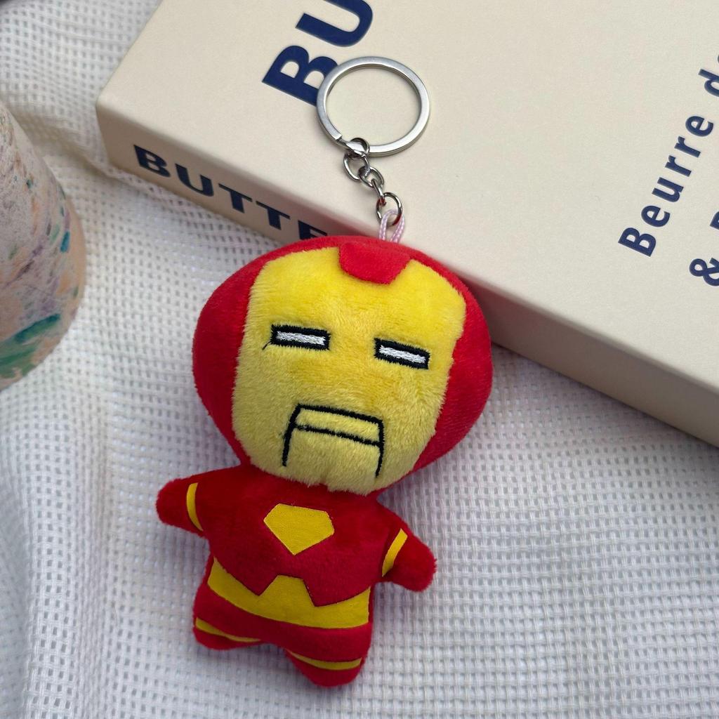 Cartoon Q Avengers Plüsch Schlüsselanhänger: Captain America, Spider-Man, Iron Man
