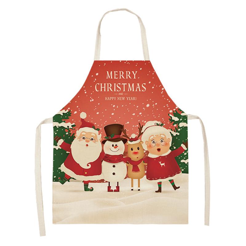 Linen Merry Christmas Apron Christmas Decorations for Home Kitchen Accessories 2025 Christmas Natal Navidad 2025 New Year Gifts