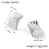 18K Gold-Plated Titanium Steel Rectangular Stud Earrings – Non-Fading, Smooth & Embossed Surface