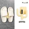 Punch-Free Wall-Mounted Bathroom Slipper & Shoe Organizer Rack with Hooks