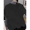 Camiseta casual de moda para mujer con cuello redondo y manga corta