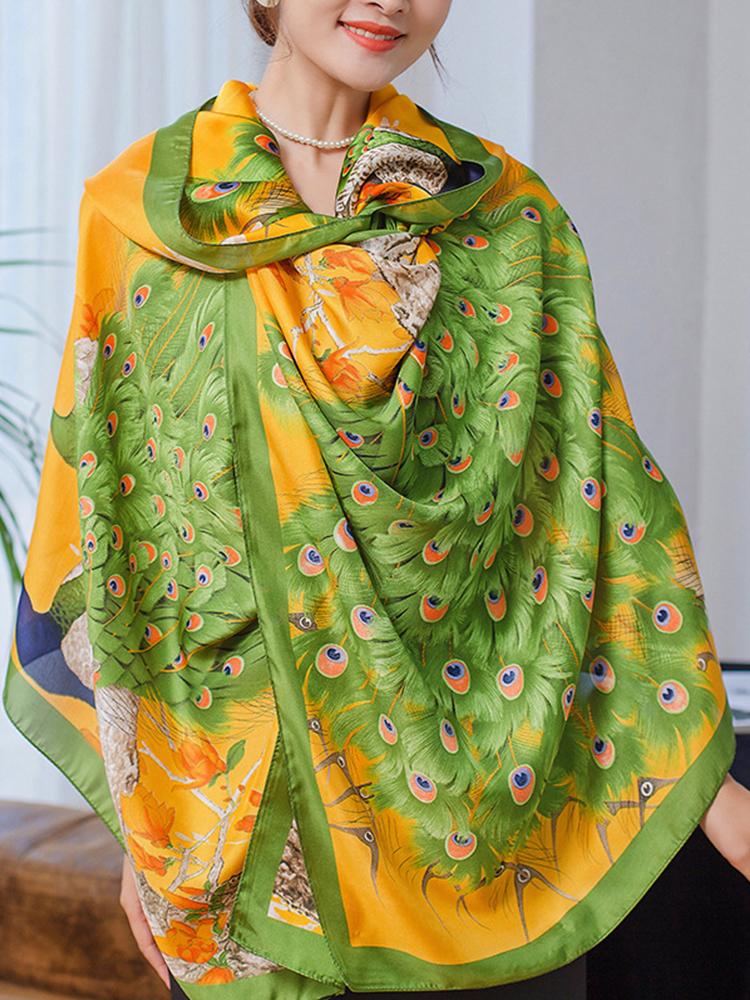 Satin Hijab Women Silk Scarf Animal Print Shawls Lady Femme Mujer Bandana Scarve Sarong Beach Wrap Pareo Bufanda Stoles Foulard