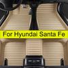5 Seats Car Floor Mats For Hyundai Santa Fe 2013 2014 2015 2016 2017 2018 Auto Foot Pads Carpet Cover Interior Accessories