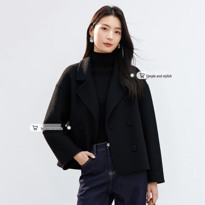 Women's 100% Wool Lapel Double-Faced Coat
