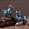 Resin Animal Bull Sculptures and figurines Cute Home Room Office Table decoration and accessories Wealth Luck Feng Shui Decor