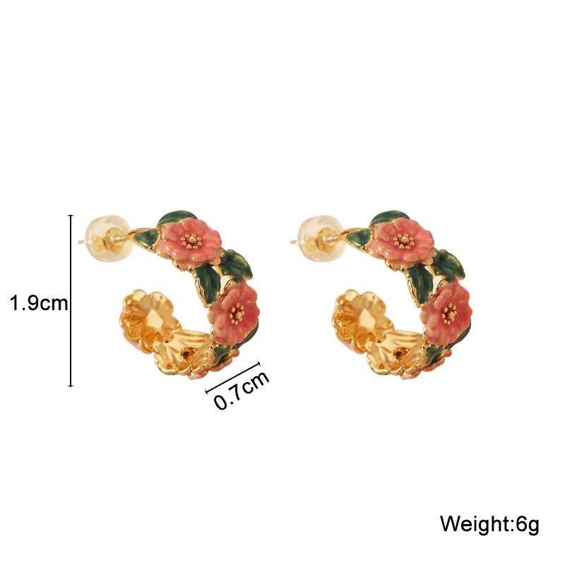 Cercei lungi roz pentru femei, modă coreeană, floare, cercei lungi atârnători, pandantive fluture inimă, cercei lungi răsuciți