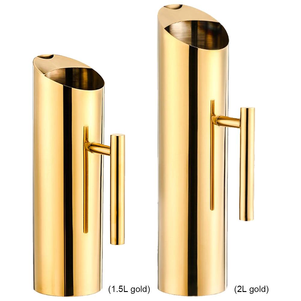 1.5/2L Stainless Steel Pitcher Pot Cold Water Wine Juice Pitcher Water Jug Kettle for Hotel Bar Cold Container Freeze Water Pot