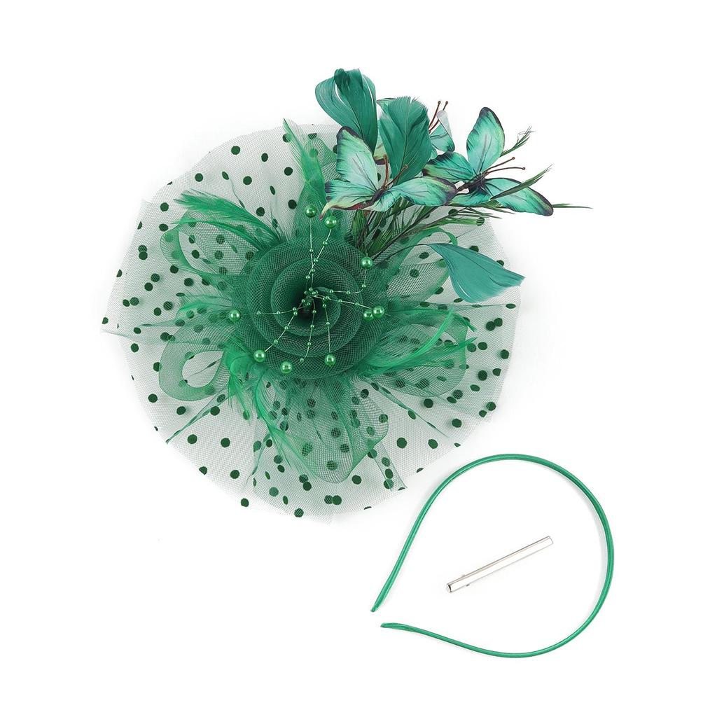 Tea Party Butterfly Derby Hat Classic 1920s Fascinator Bridal Wedding Headpiece for Women