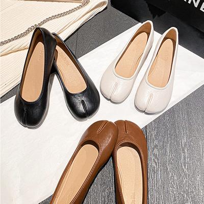 Novelty Trotter Shoes Woman Tabi Ninja Split Toe Flats 2023 Japanese Ladies Lolita Slip On Loafers Solid Leather