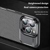 For iPhone 16 Pro Max Case Carbon Fiber Texture TPU Phone Cover Heat Dissipation