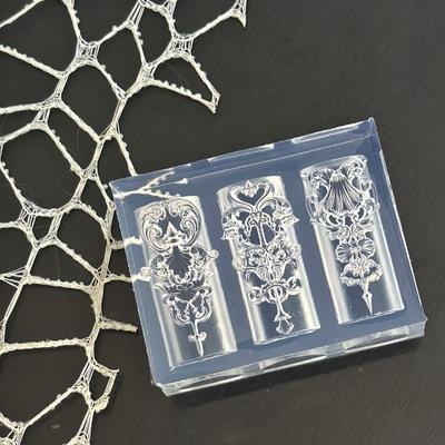 European Baroque Floral Nail Art Mold - Retro Carved DIY Accessory
