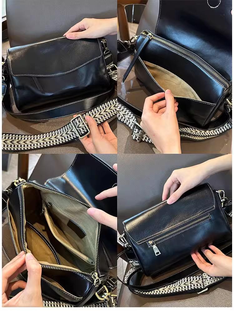 Women's Genuine Leather Crossbody Shoulder Bag - 2025 Versatile Large-Capacity Underarm Bag