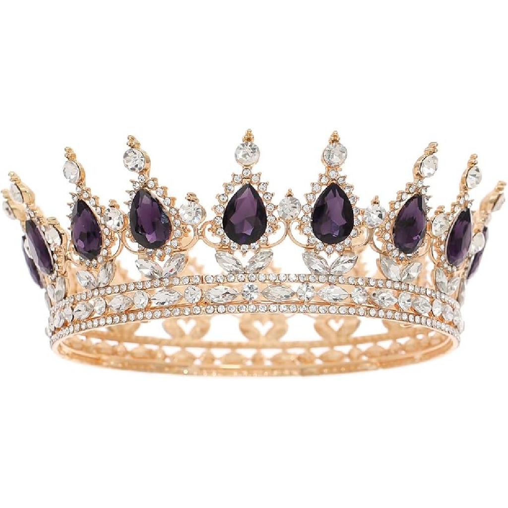FORSEVEN Queen Crown Rhinestone Wedding Crowns and Tiaras for Women Costume Party Hair Accessories Princess Birthday Crown Crystal Bridal Crown