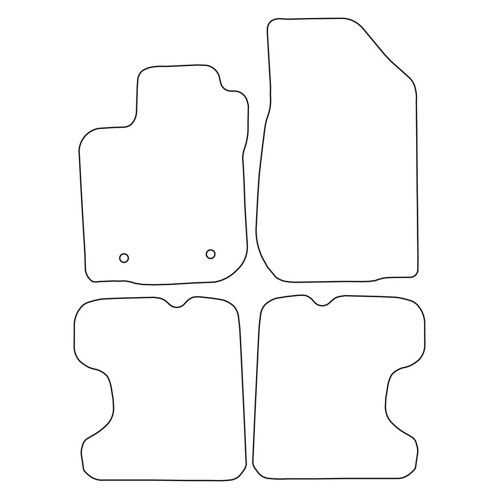 [BLM]RE043 Red - Set of Velour Floor Mats Suitable for Dacia Sandero Stepway I 2013-2018 - Red Trim