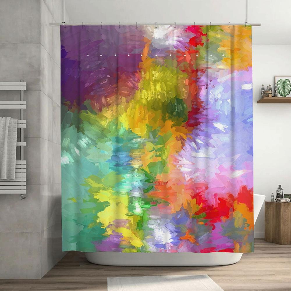 Abstract Bathroom Shower Curtain With Vibrant Colors Modern Home Decor For Bathrooms Sizew72 X L84 Inches Multiple Colors Availa