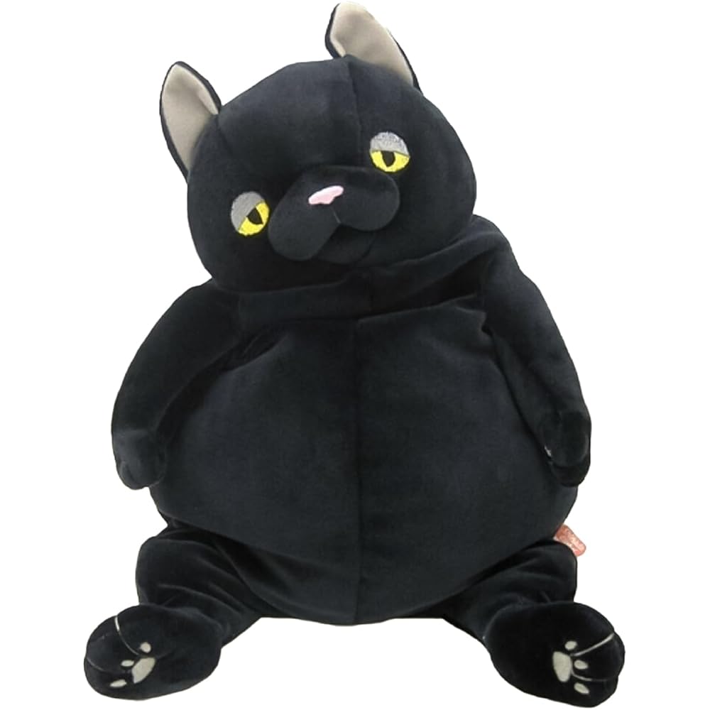 Morisaka Global Mochi Neko Plush Toy Black Large