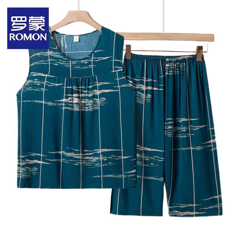 Romon Women s Sleeveless Plus Size Home Wear Set B-2XL