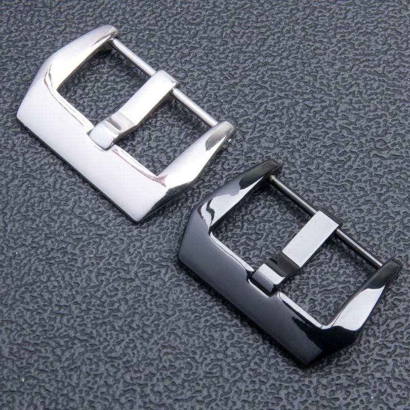 Stainless Steel Pin Tang Buckle Rubber Leather Watchband 18mm 20mm 22mm 24mm 26mm For Panerai Wristband Screw Clasp Accessories