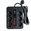 3000W USB Power Strip Dual USB Port USB Socket Multi-outlet Plug Board EU Power Strip  Hotel