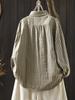 2026 Spring Women's Long Sleeve Retro Vertical Striped Cotton Gauze Shirt