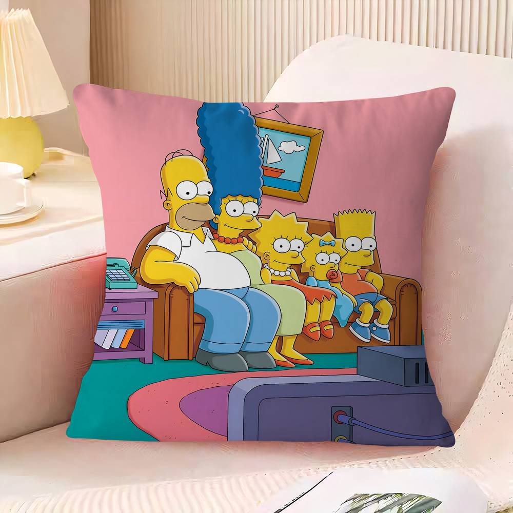 Animation The S-Simpsons Cushion Cover Car Throw Pillow Case For Sofa Car Christmas Gift 40x40cm 45x45cm