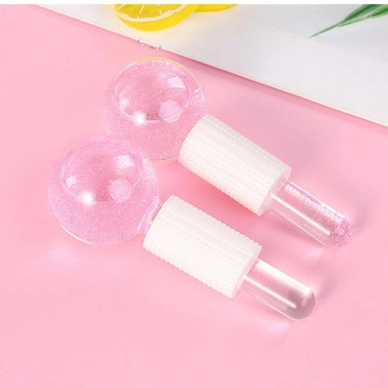 Ice Hockey Beauty Ball Pink Crystal Ice Hockey Ice Therapy Face Massage Glass Ice Ball Beauty Ball