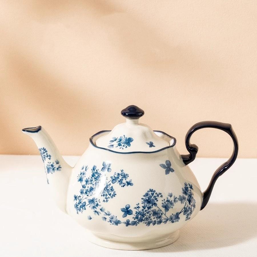 Ceramic Coffee Cup Chinese Blue and White Porcelain Teacup Teapot Mug Drinking Utensils Afternoon Tea Accessories Coffee Cup Set
