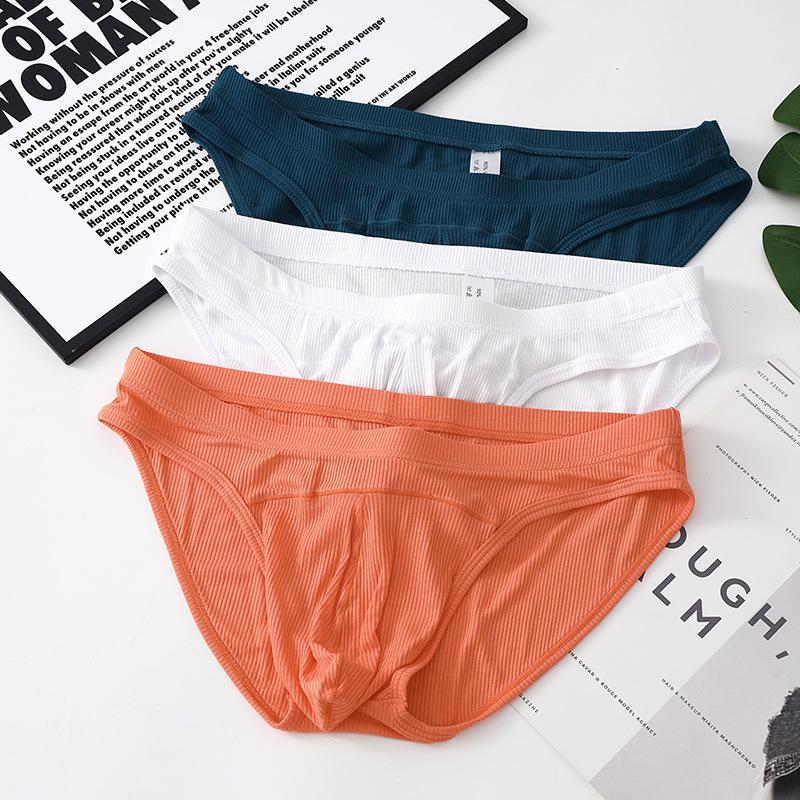 Low-Waist Men's Breathable Briefs with Bulge Pouch and Loose Waistband