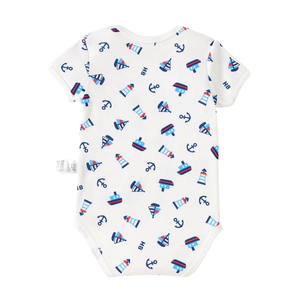 MIKI HOUSE HOT BISCUITS Short Sleeve Body Shirt Set (Pullover Style) 2-Piece (90cm, Blue) 74-9930-574