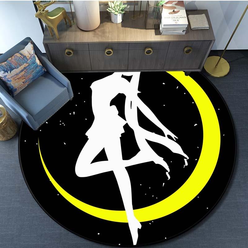 Uroczy Sailor Moon Wodoodporny i antypoślizgowy okrągły ładny dywanik podłogowy okrągły dywanik do salonu dziecięcy namiot do gry w grę dywaniki