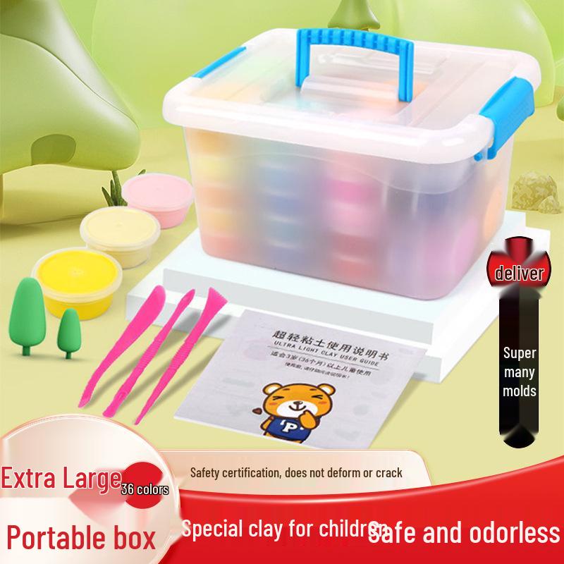 24-Color Non-Toxic Ultra-Light Handmade Clay Set for Kids - DIY Play Dough and Craft Kit