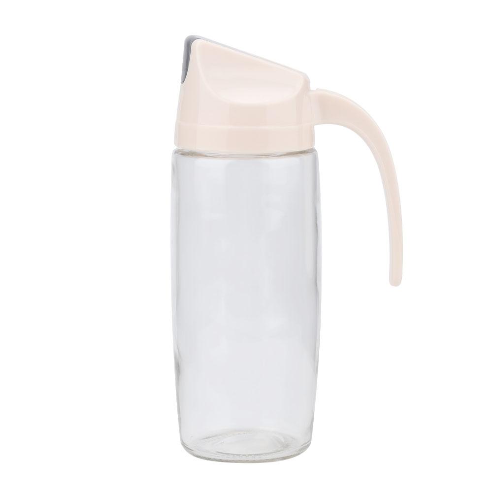 Glass Oil Dispenser Bottle  proof Dust Proof Automatic OpenCelsiusClose Oil Pot Apricot (300ml)