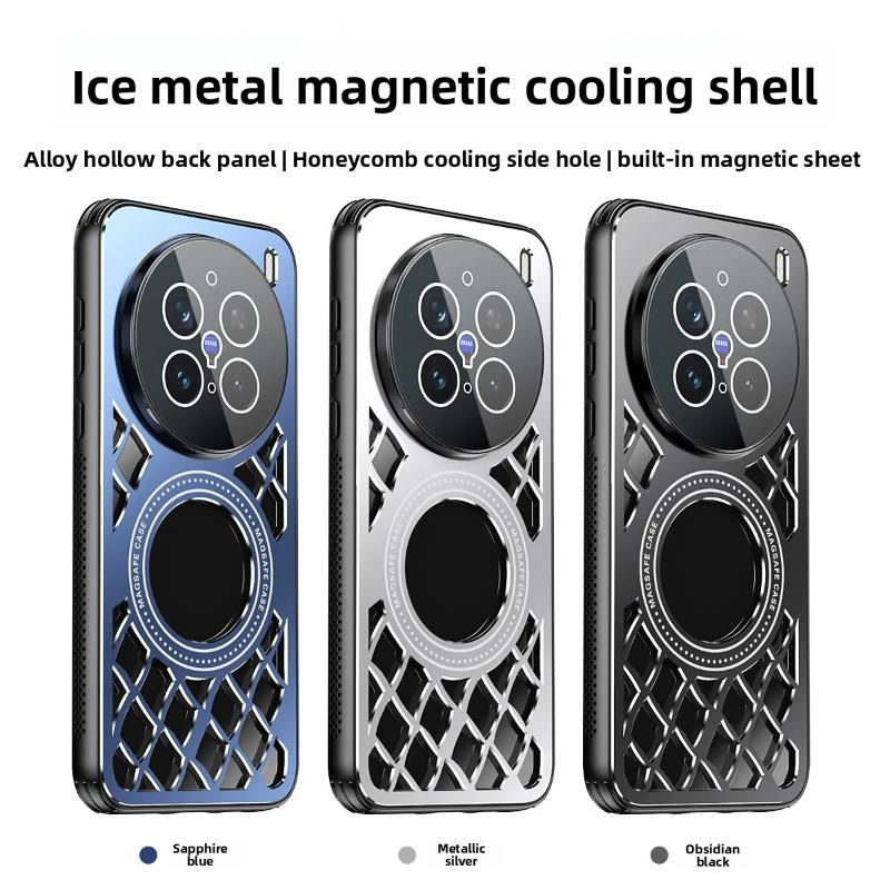 

Hard Alloy Heat Dissipation Magnetic Shockproof Back Cover For VIVO X200 Ultra X200 X100 Pro X200 X100 S S20 Pro Magsafe Bumper vivo S20 чорний