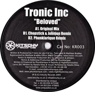 12-Zoll Schallplatte TRONIC INC. - Geliebte KR003 Kitschige 2006 UK Dance & Electronica Gebraucht