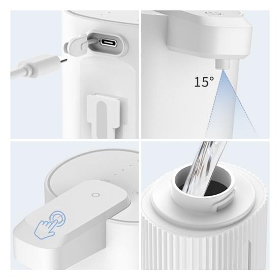 Touchless Automatic Soap Dispenser USB Rechargeable IPX5 Waterproof 4-Level Adjustable Dispensing 380ml Capacity Soap Dispenser