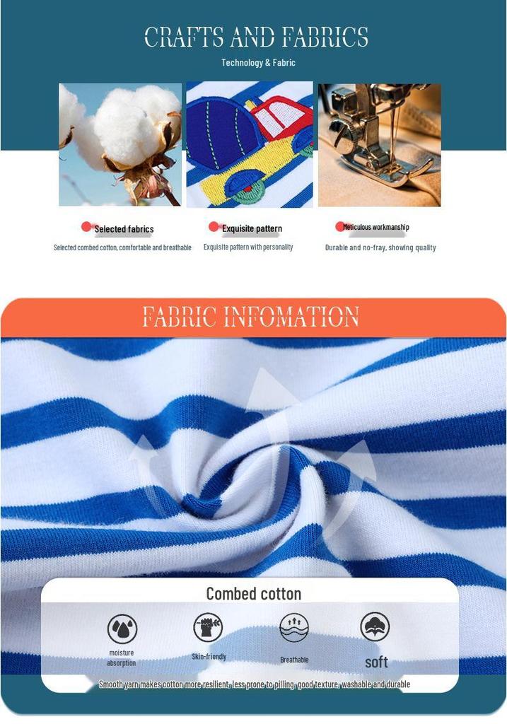 Trendy Cotton Striped Kids Short Sleeve T-Shirt for Boys & Girls