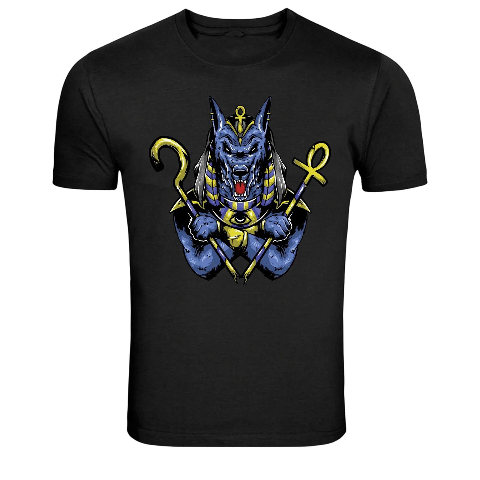 Anubis Egyptian God Jackal Warrior Mascot Graphic T-Shirt XS