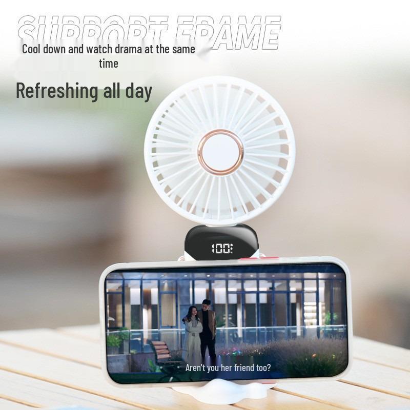 USB Rechargeable Portable N15 Mini Fan with Digital Display & Aromatherapy