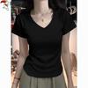 Women's V-Neck Slim Fit Short Sleeve T-Shirt