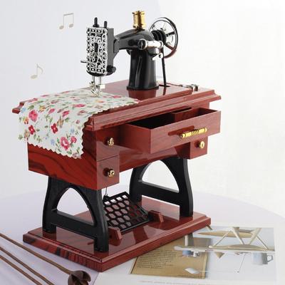 Sewing Machine Music Box Christmas Treadle Sewing Machine Mini Table Decor