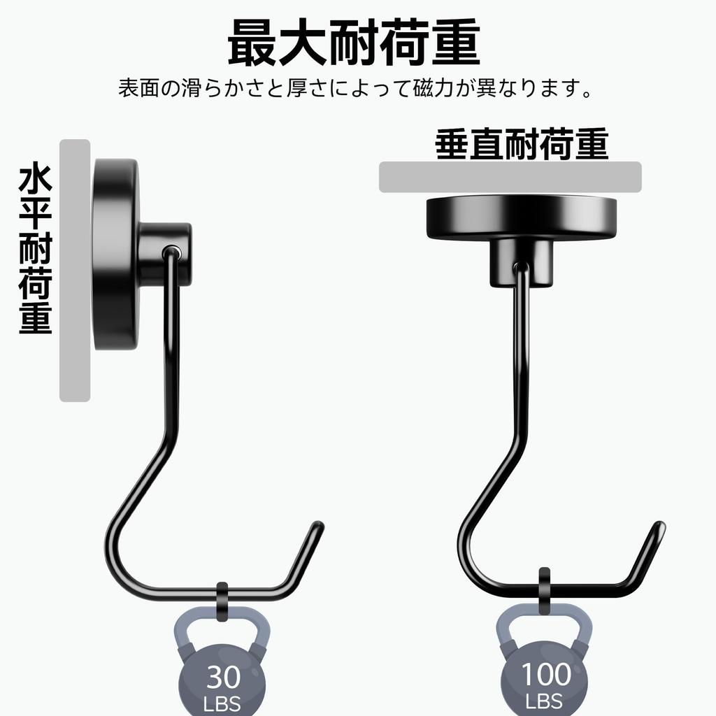Magnetické háky Homion z nerezové oceli s vertikální nosností 30 a horizontální nosností 10, vstupní klíč do zdi [Sada 3] ocel,