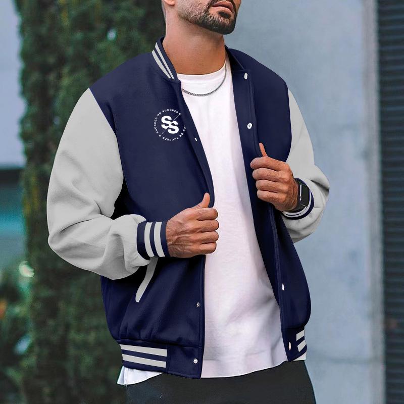 

2024 Мужские флисовые куртки на пуговицах Кардиганы Спортивная и уличная одежда Крутые повседневные куртки весна-осень XXL темно-синий