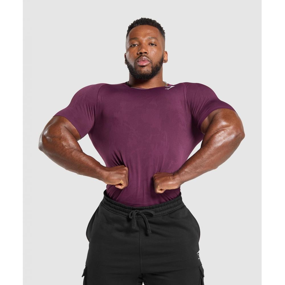 Gymshark Geo bezešvé tričko purpurová fialová tmavě fialová A5a2d PB1H