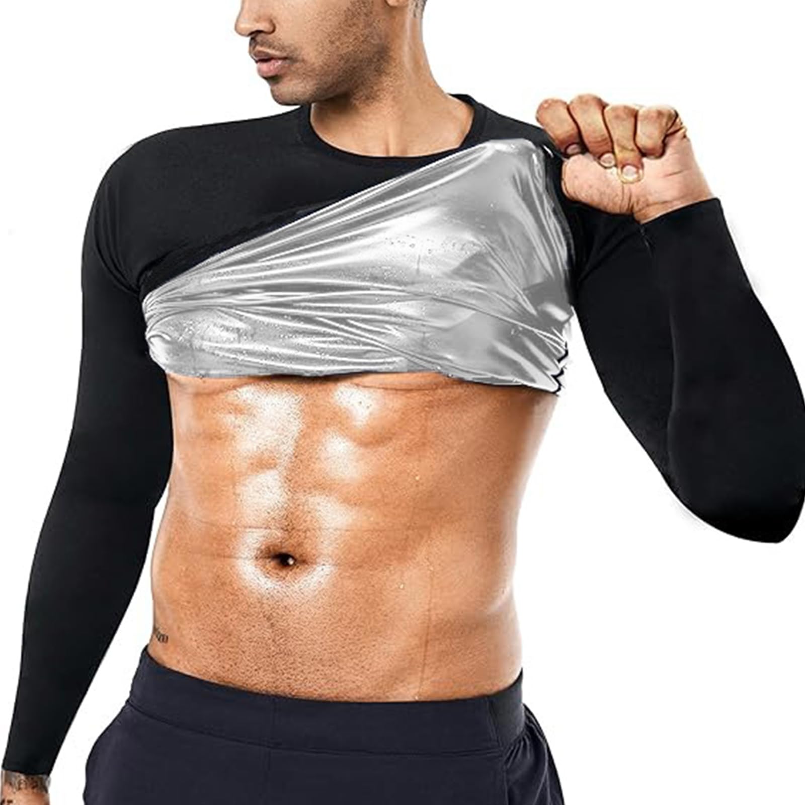 

Эми Кули Сауна Длинная Сауна Носимая Сауна Вес Жир Спорт и Фитнес Мужской Костюм, Рукав, Потовыделяющий, Рубашка, Футболка, Корсет, Бег, Диета,