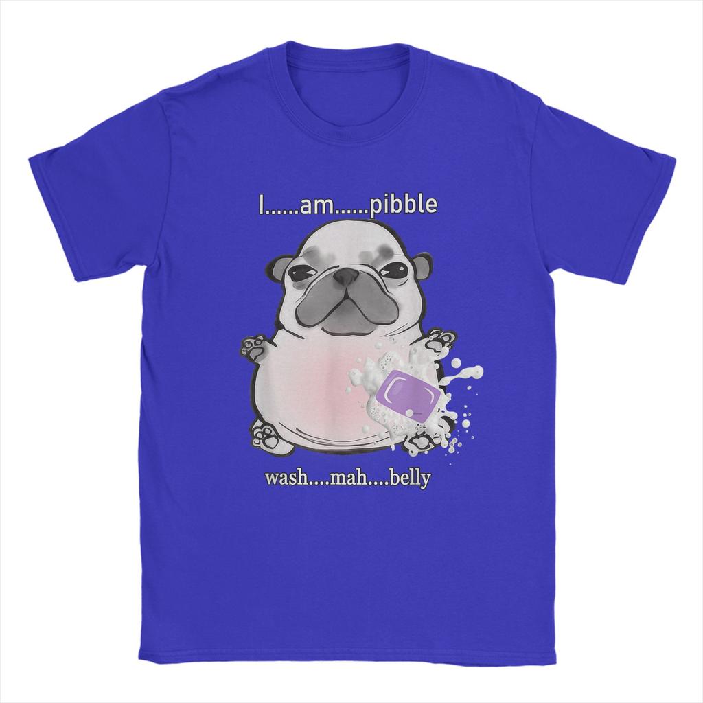 Men's I Am Pibble Wash My Belly Pibble Meme T Shirts Funny Dog Brainrot Cotton Clothes Funny Round Neck Tee Plus Size T-Shirts
