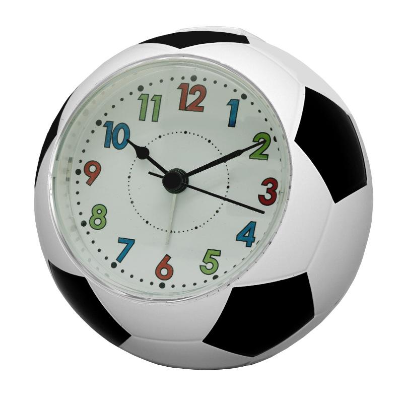 

Будильник в форме футбольного мяча, бесшумный кварцевый механизм, настольные часы, двойной будильник, детские часы Style C белый
